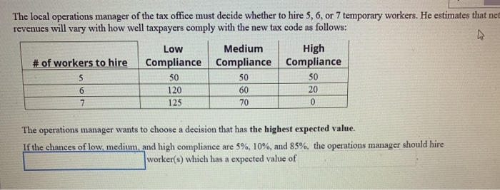 The local operations manager of the tax office