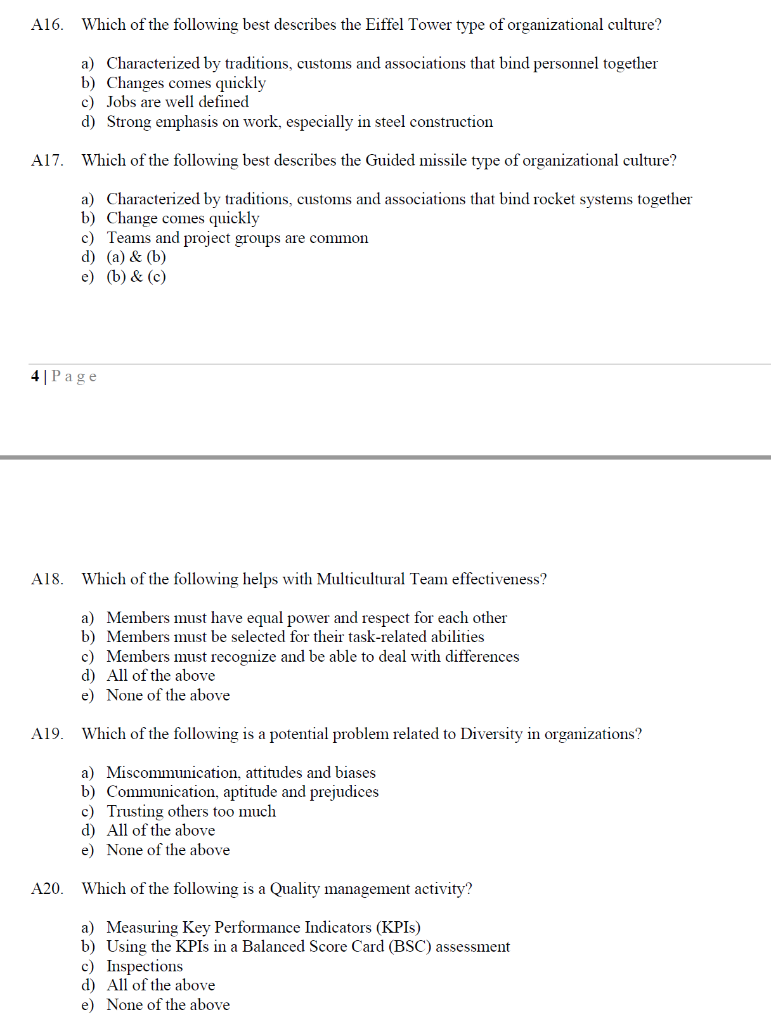 A16. Which of the following best describes the