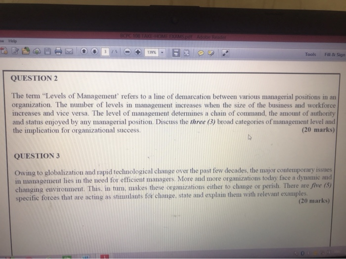 BOPC 100 TAKE HOME EXAMS.Pd Adobe Reader w Help