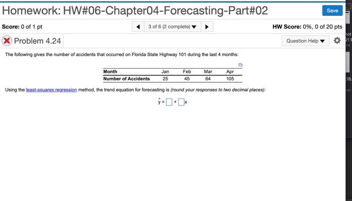 1. shown in picture 2. using least sqaures