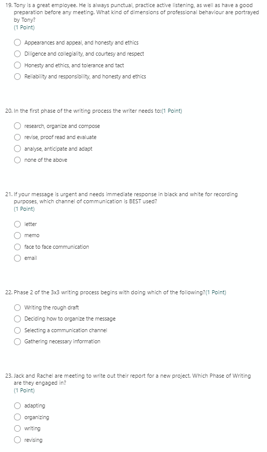 19. Tony is a great employee. He is always