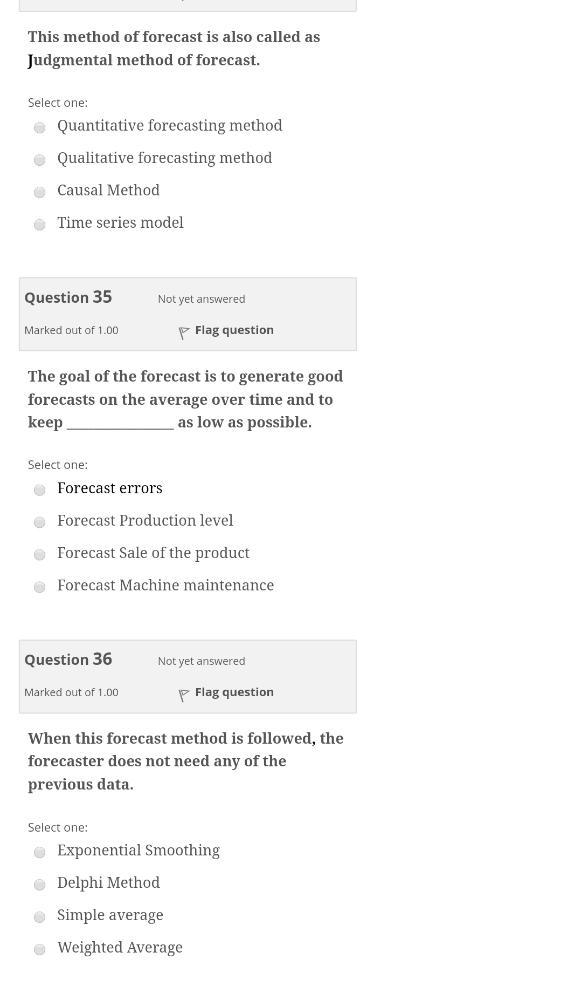 This method of forecast is also called as