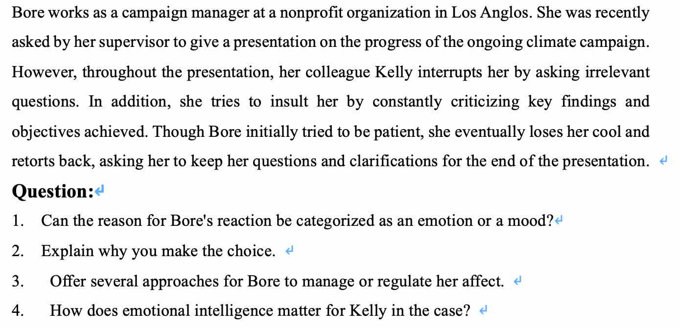 Bore works as a campaign manager at a nonprofit