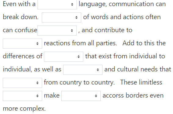 term in this are personal needs, variables,
