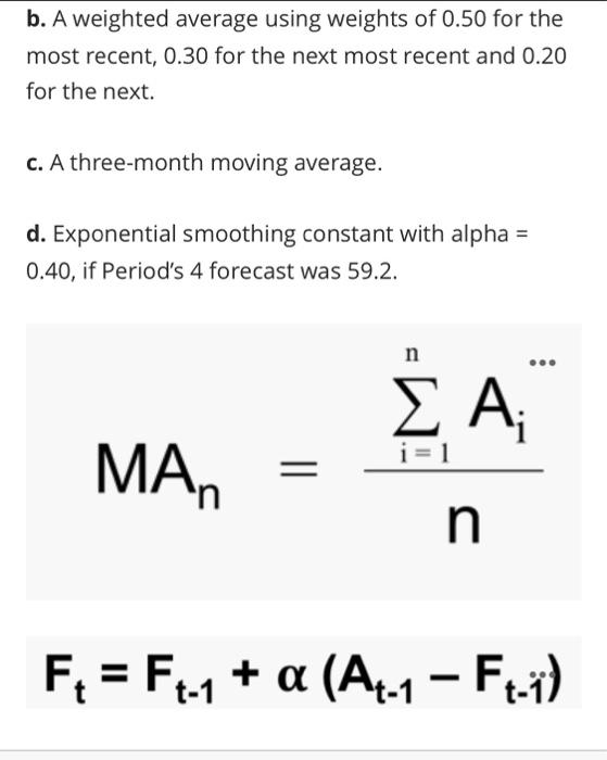 Food manufacturing company is forecasting period