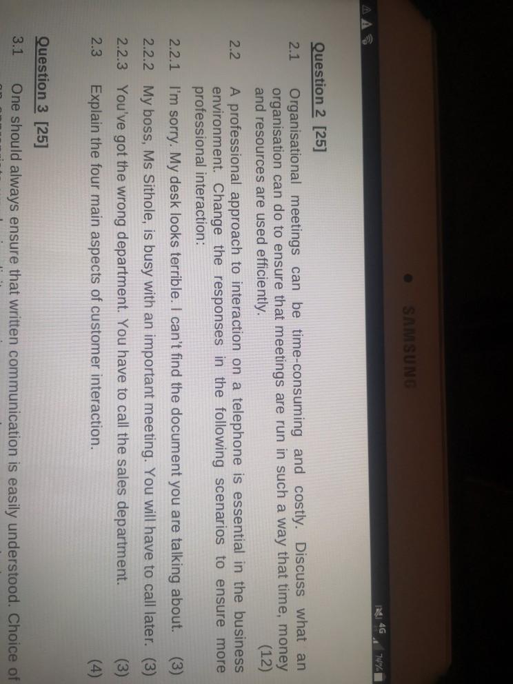 Question 2 Subject : BUSINESS COMMUNICATION