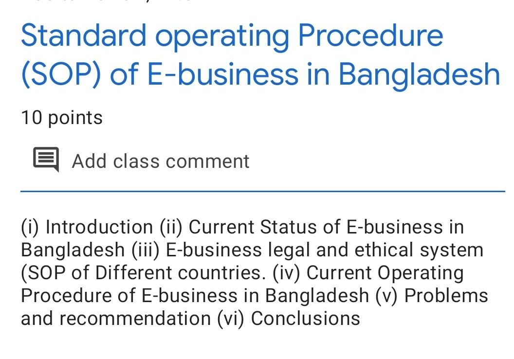 Need this in 2 hours Standard operating Procedure