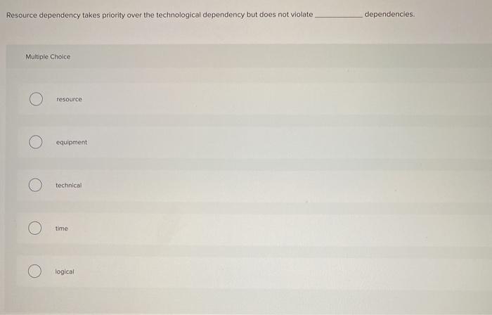 Resource dependency takes priority over the