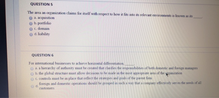 QUESTIONS The area an organization claims for