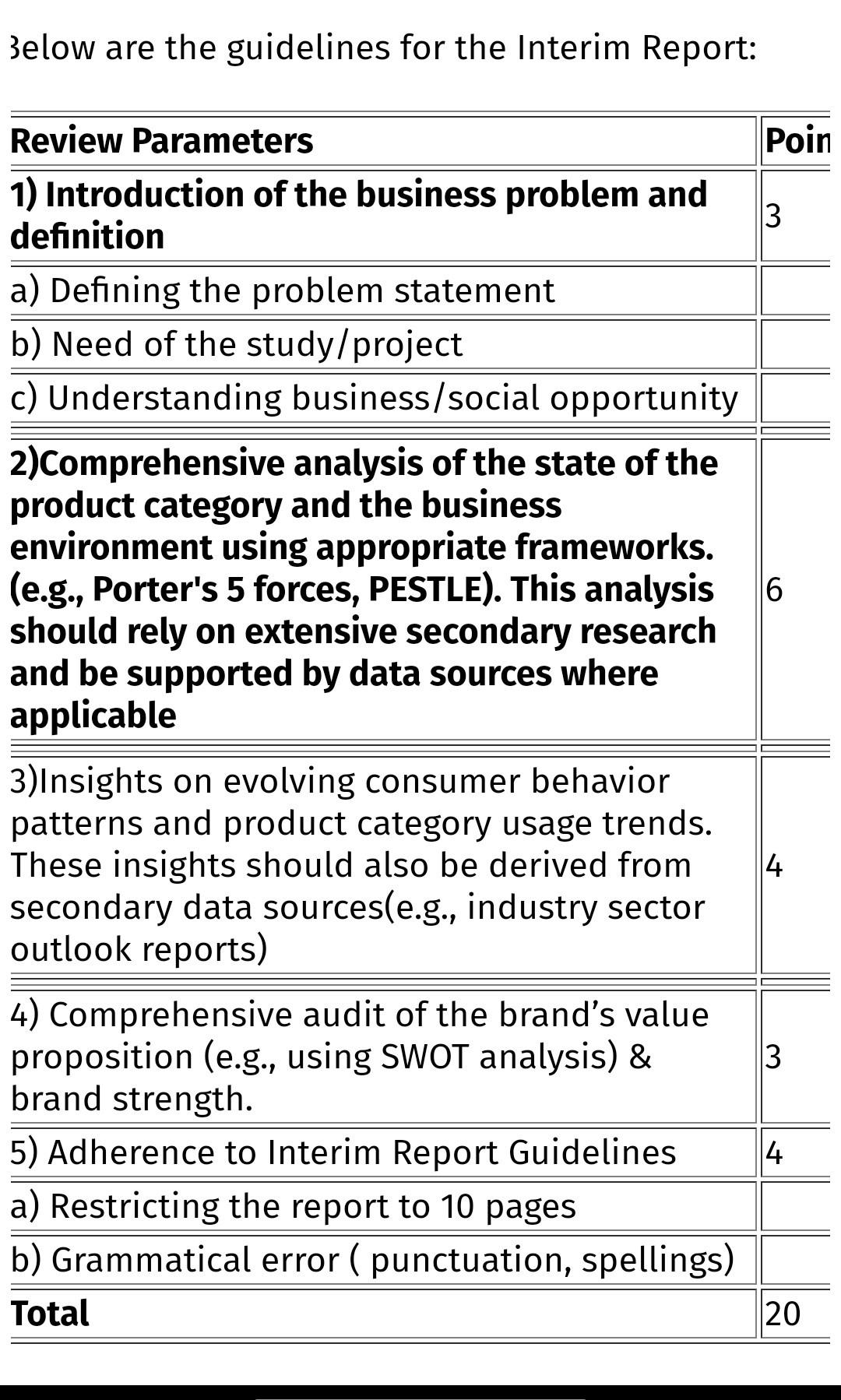 QUESTION PREPARE AN INTERIM REPORT FOR A NEW