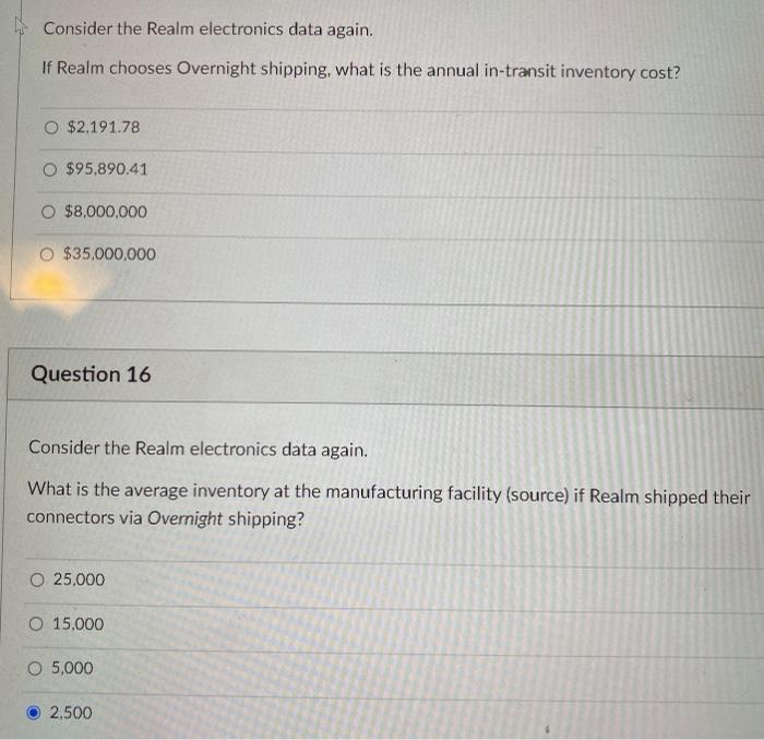 Realm electronics needs to ship connectors for