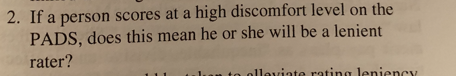 2. If a person scores at a high discomfort level