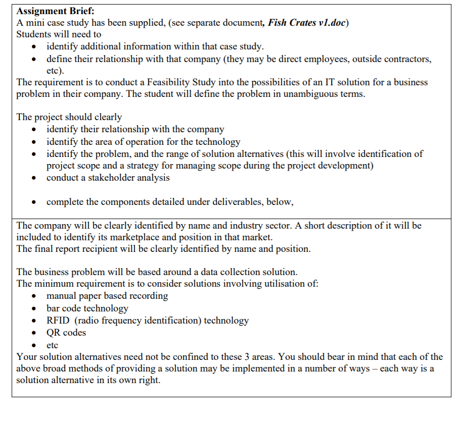 Below is the FishCratesV1.doc Case Study for