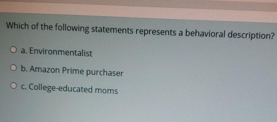 Which of the following statements represents a