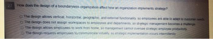 27 How does the design of a boundaryless