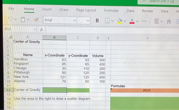Excel Online Activity: Center of Gravity Taylor