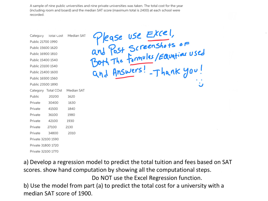 A sample of nine public universities and nine