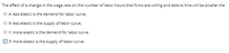 The effect of a change in the wage rate on the