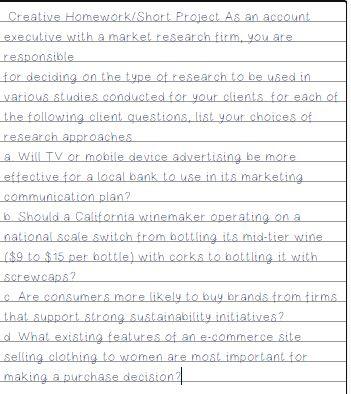 Creative Homework/Short Project As an account