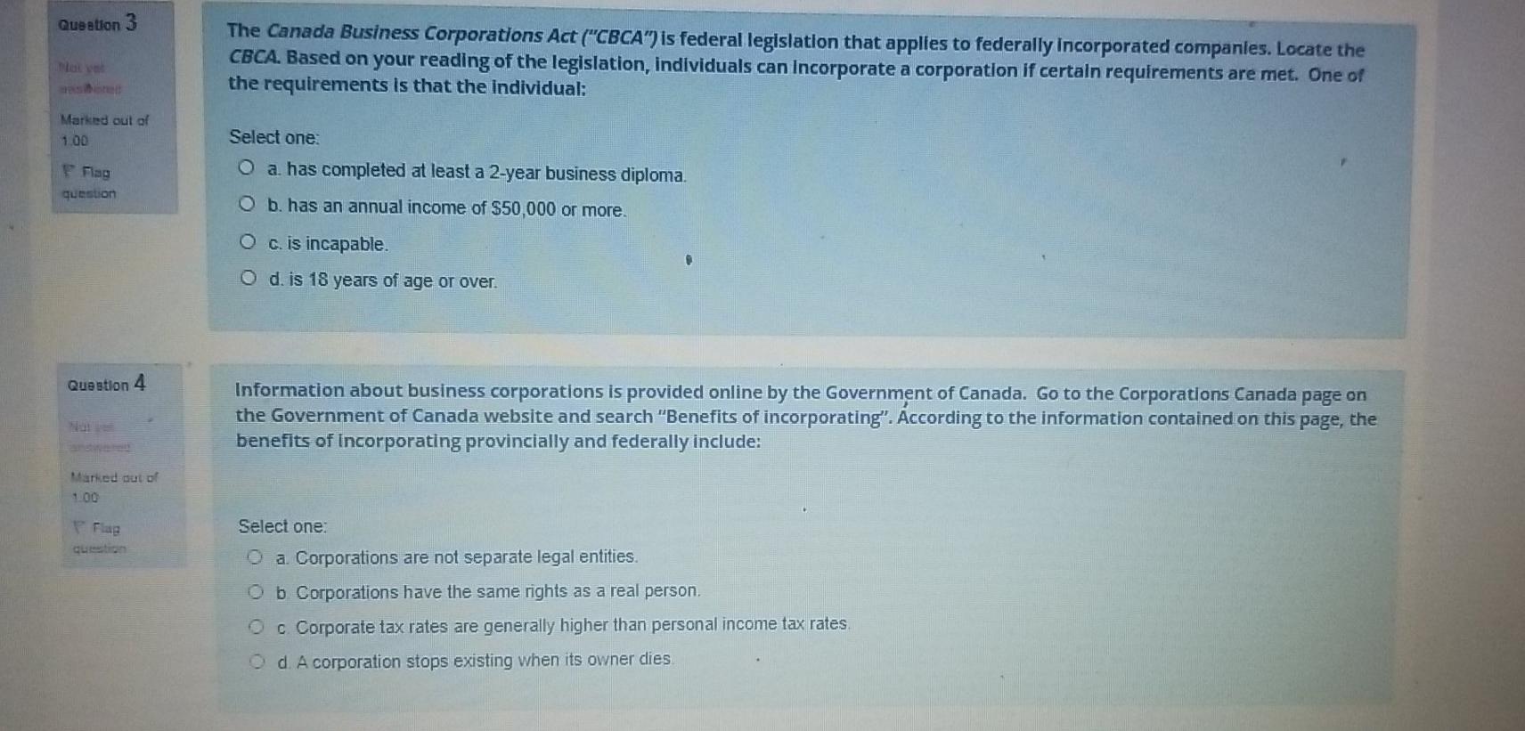 Question 1 Elliott is Interested in forming a