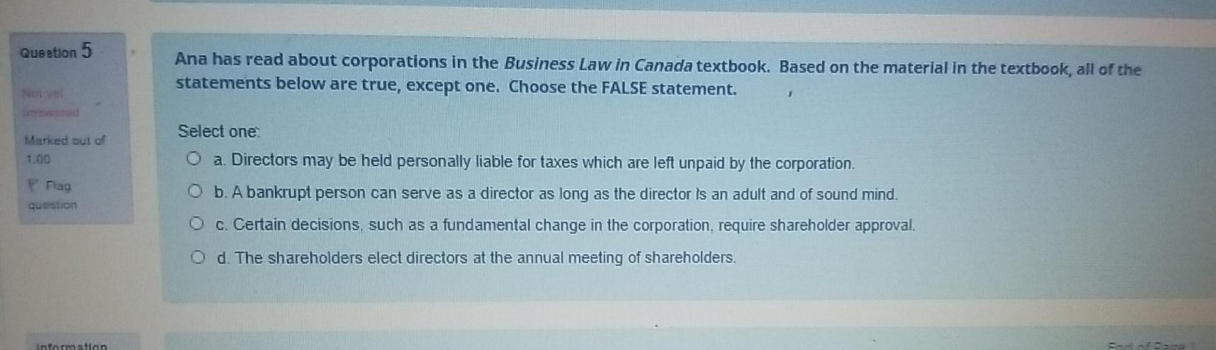 Question 1 Elliott is Interested in forming a