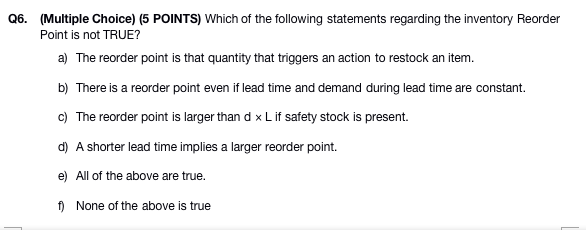 Please explain by details wrong or right. Q6.