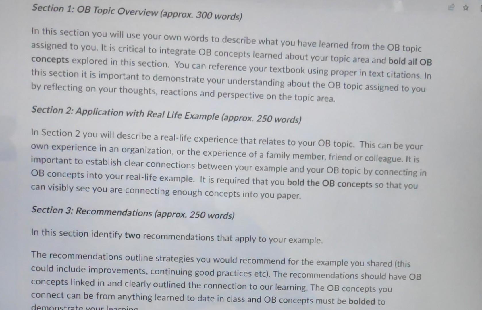 Section 1: OB Topic Overview (approx. 300 words)