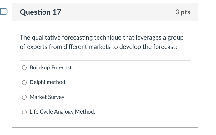 The qualitative forecasting technique that