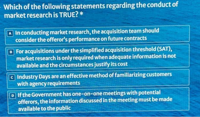 Which of the following statements regarding the