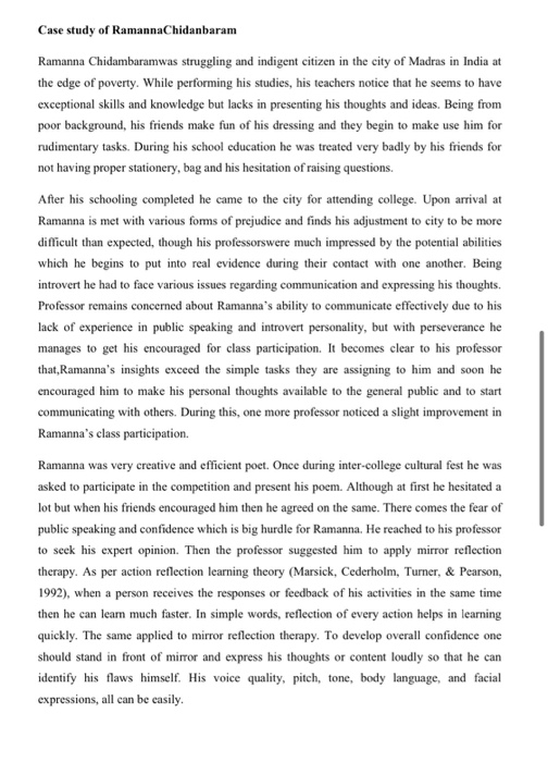 based on a case study 4. If Ramanna had completed