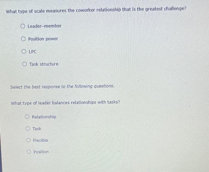 What type of scale measures the coworker
