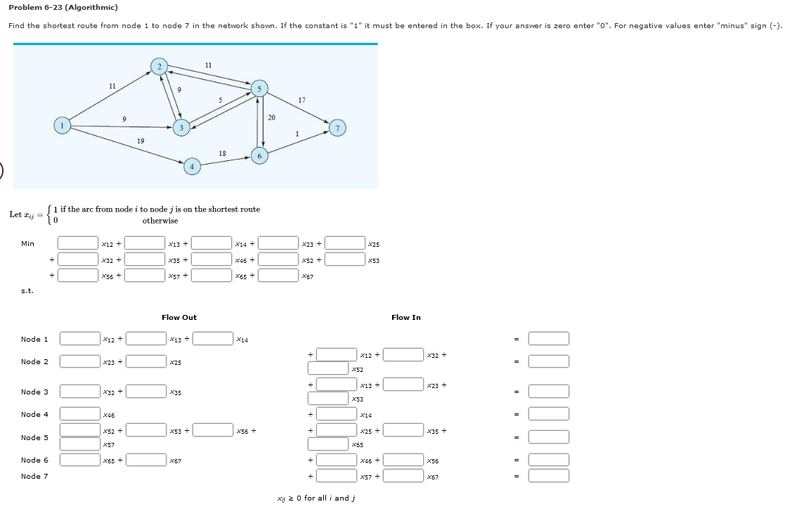 Problem 6-23 (Algorithmic) Find the shortest