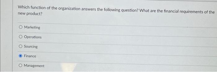 Which function of the organization answers the