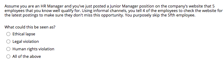 Assume you are an HR Manager and you've just