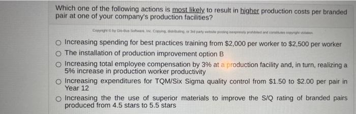 Which one of the following actions is most likely