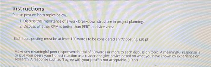 Instructions Please post on both topics below. 1.