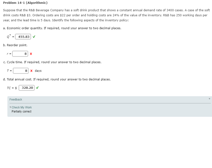 Problem 14-1 (Algorithmic) Suppose that the R&B