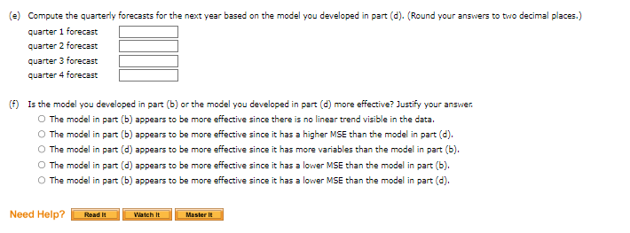 Consider the following time series data. (a)