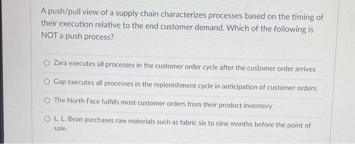 A push/pull view of a supply chain characterizes