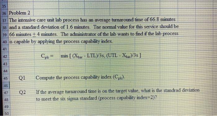 35 36 Problem 2 37 The intensive care unit lab