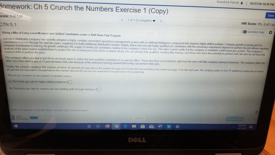 Braodrick Patrick & Homework: Ch 5 Crunch the