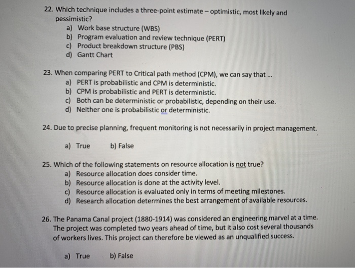 22. Which technique includes a three-point