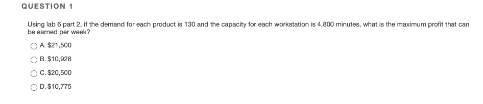 Workstation Capacity (mins) Aggregate Workload D