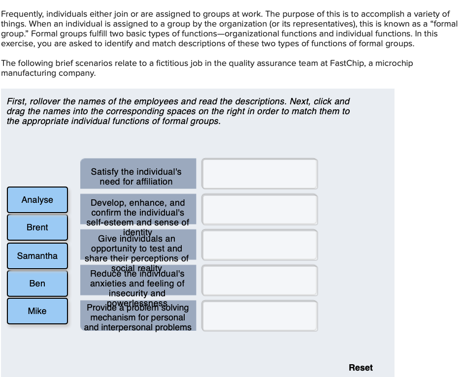 Frequently, individuals either join or are