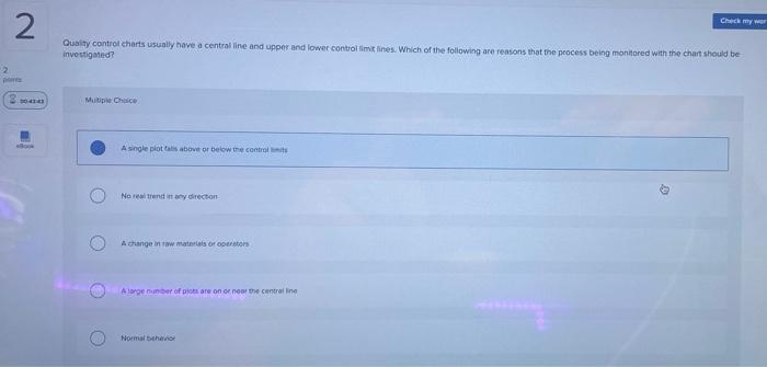 Check my 2 Quality control charts usually have a