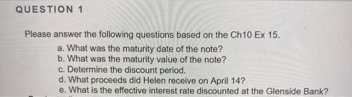 QUESTION 1 Please answer the following questions