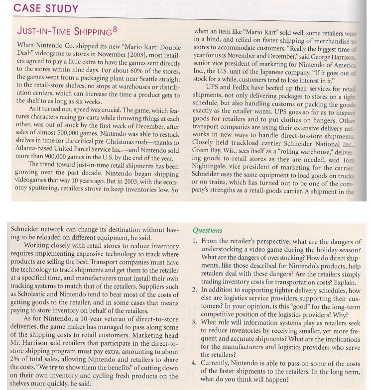 ... CASE STUDY JUST-IN-TIME SHIPPING8 When