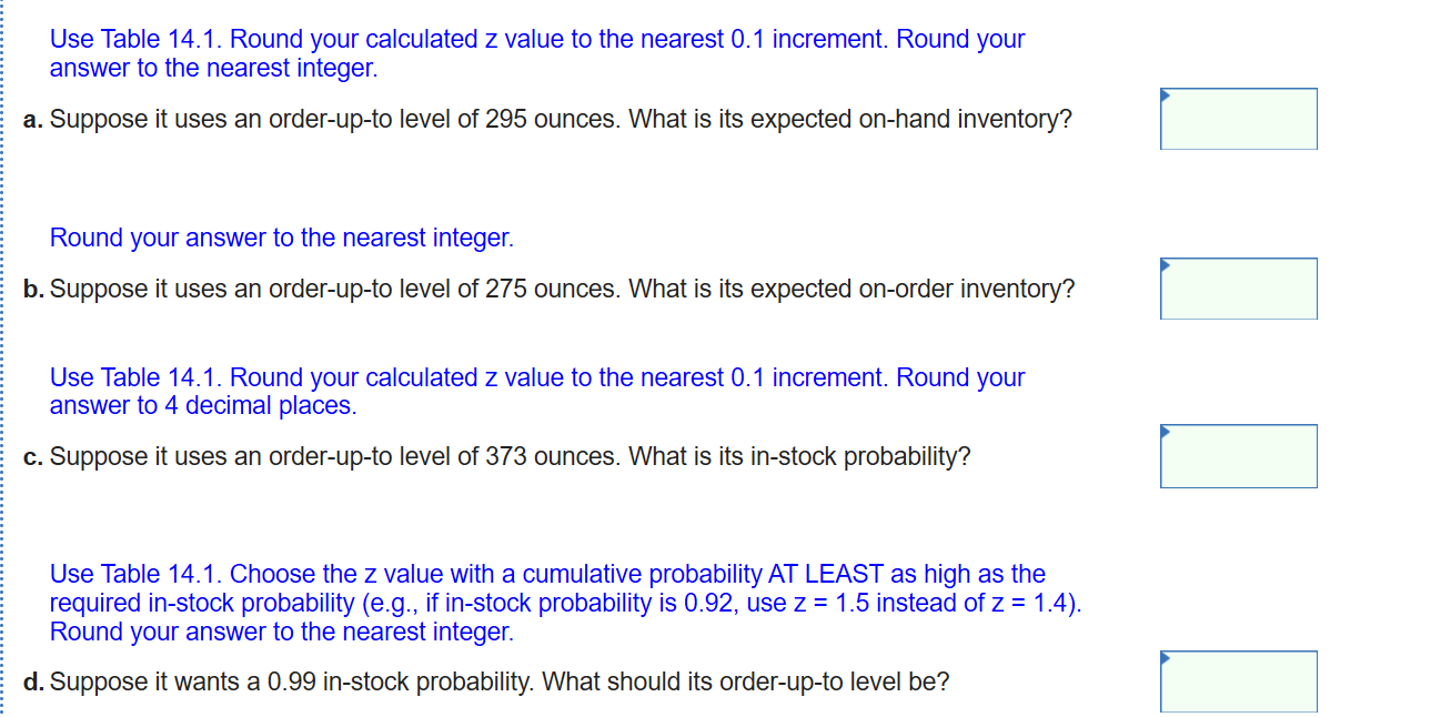 Please answer all Table 14.1 The Distribution