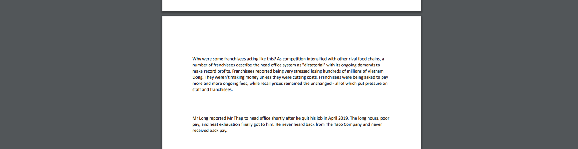 Case study - management You don't need to put