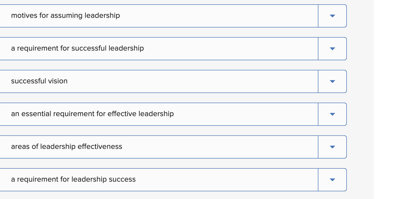 Match the items below with their descriptions: N